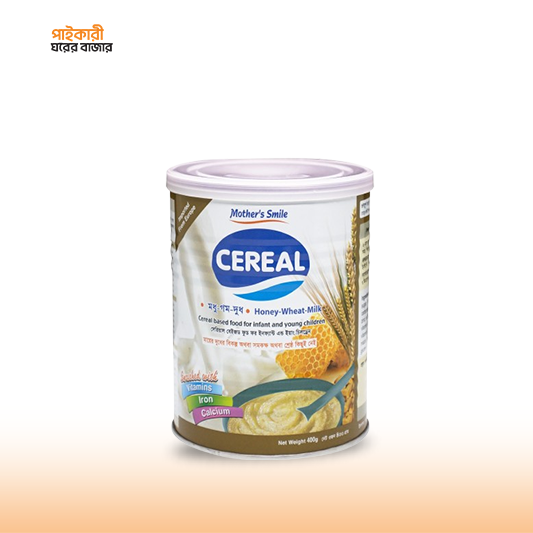 Mother's Smile Cereal Honey, Wheat & Milk Tin (400gm)