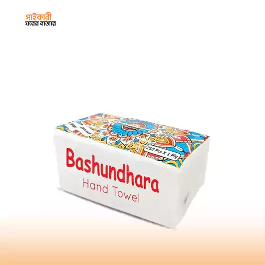 Bashundhara Hand Paper Towel (1 ply X 250 pcs) White Poly Pack বসুন্ধরা হ্যান্ড পেপার তোয়ালে (1 প্লাই X 250 পিস) | Bashundhara Hand Paper Towel (1 ply X 250 pcs) - Image 1