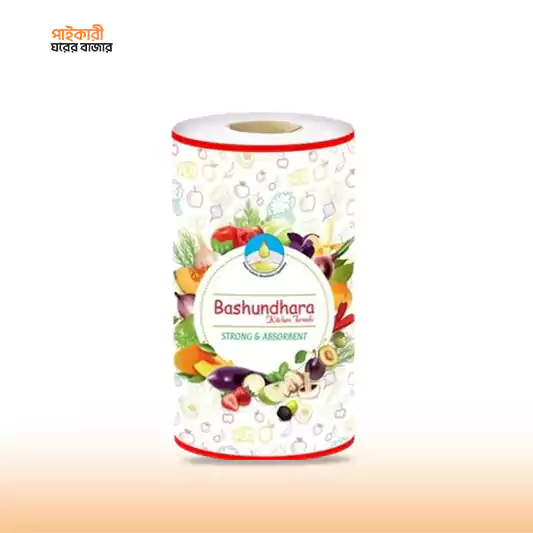 Bashundhara Kitchen Towel Single Pack White (1Roll) বসুন্ধরা কিচেন তোয়ালে একক প্যাক হইট (1 রোল) | Bashundhara Kitchen Towel Single Pack White (1Roll) - Image 1