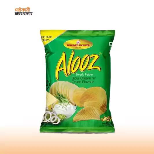 Bombay Sweets Alooz Sour Cream 'n' Onion Chips বোম্বে সুইটস আলুজ সউর ক্রিম 'এন' অনিওন চিপস | Bombay Sweets Alooz Sour Cream 'n' Onion Chips - Image 1