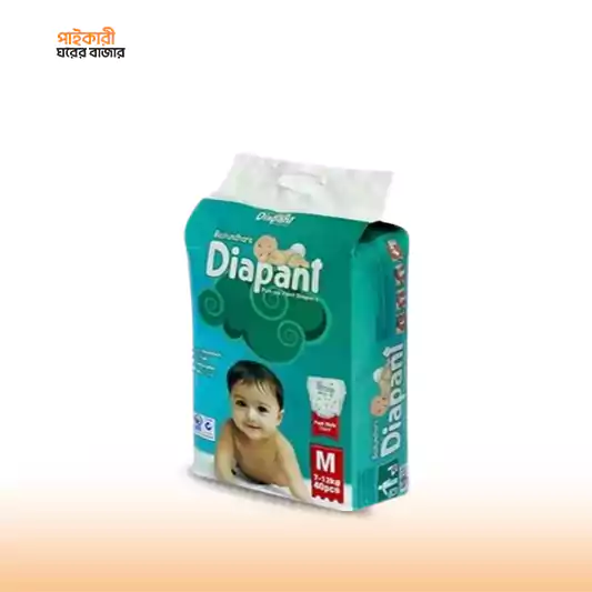 Diapant Pant Baby Diaper M (7-12kg) (40pcs) ডায়াপ্যান্ট প্যান্ট বেবি ডায়াপার এম (৭-১২ কেজি) (৪০ পিস) | Diapant Pant Baby Diaper M - Image 1