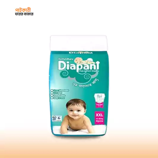 Diapant Pant Baby Diaper XXL (14-25kg) (4pis) ডায়াপ্যান্ট প্যান্ট বেবি ডায়াপার এক্সএক্সএল (14-25 কেজি) (4পিস) | Diapant Pant Baby Diaper XXL - Image 1