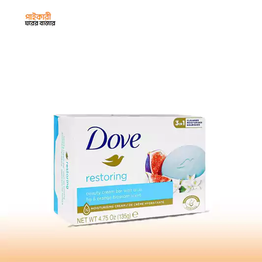 Dove Restoring Beauty Cream Bar Blue Fig and Orange Blassom (135gm) ডাভ রিস্টোরিং বিউটি ক্রিম বার ব্লু ফিগ এবং অরেঞ্জ ব্লাসম | Dove Restoring Beauty Cream Bar Blue Fig and Orange Blassom - Image 1