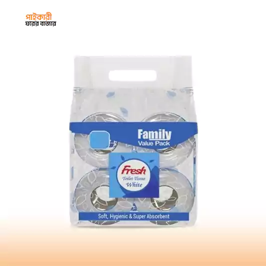 Fresh Toilet Tissue (Family Value Pack) (4pcs) ফ্রেশ টয়লেট টিস্যু ( ফ্যামিলি ভেলু প্যাঁক ) | Fresh Toilet Tissue (Family Value Pack) (4pcs) - Image 1