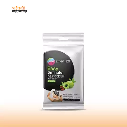 Godrej Expert Easy 5 Minute Shampoo Based Hair Colour (Black) (10ml) গোদরেজ এক্সপার্ট ইজি ৫ মিনিট শ্যাম্পু বেসড হেয়ার কালার (কালো) (১০ মিলি) | Godrej Expert Easy 5 Minute Shampoo Based Hair Colour - Image 1