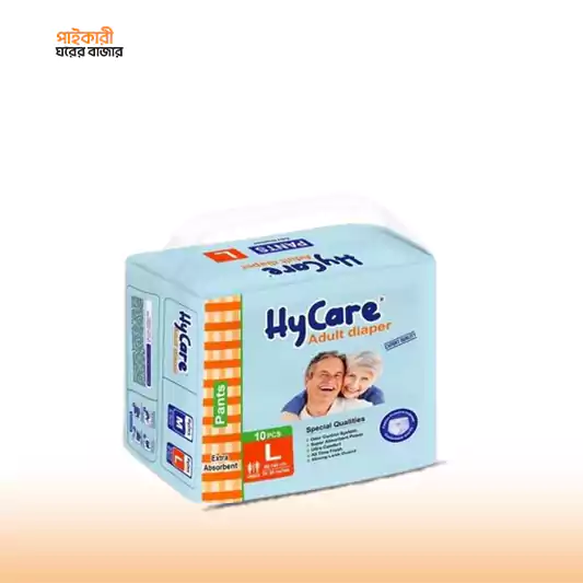 Hycare Adult Diaper Pant- L (10 pcs) হাইকেয়ার অ্যাডাল্ট ডায়াপার প্যান্ট- এল (১০ পিস) | Hycare Adult Diaper Pant- L (10 pcs) - Image 1