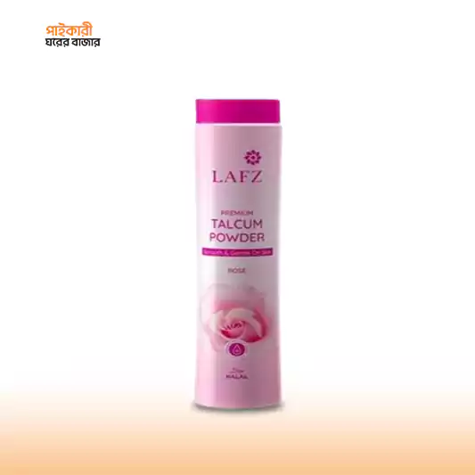 LAFZ Halal Premium Talcum Powder Rose (100gm) লাফয হালাল প্রিমিয়াম ট্যালকম পাউডার রোজ (১০০ গ্রাম) | LAFZ Halal Premium Talcum Powder Rose - Image 1