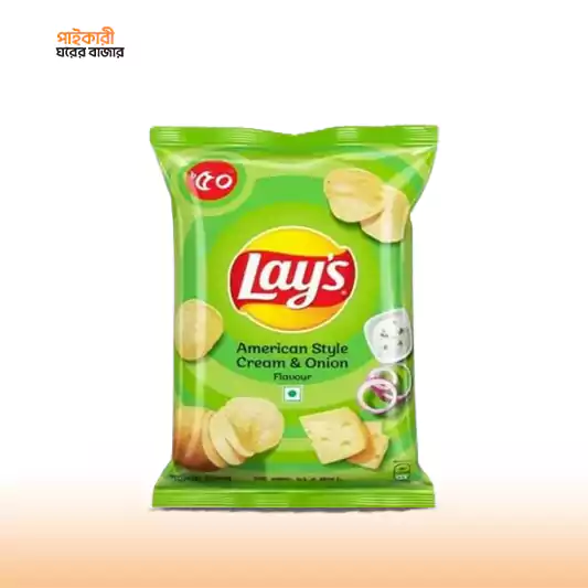 Lays Cream & Onion Chips (61.5gm) লেইস ক্রিম এন্ড অনিওন চিপস | Lays Cream & Onion Chips - Image 1