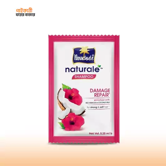 Parachute Naturale Damage Repair Shampoo (5.5ml × 12pcs প্যারাসুট ন্যাচারাল ড্যামেজ রিপেয়ার শ্যাম্পু (৫.৫ মিলি × ১২পিস) | Parachute Naturale Damage Repair Shampoo - Image 1