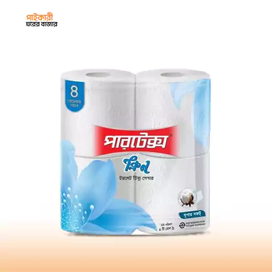 Partex Clean Toilet Tissue pack 4 rolls পারটেক্স ক্লিন টয়লেট টিস্যু প্যাক ৪ রোল | Partex Clean Toilet Tissue pack 4 rolls - Image 1