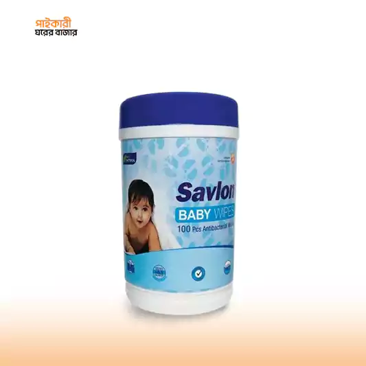 Savlon Baby wipe Jar (100s) স্যাভলন বেবি ওয়াইপ জার (১০০ টি) | Savlon Baby wipe Jar - Image 1