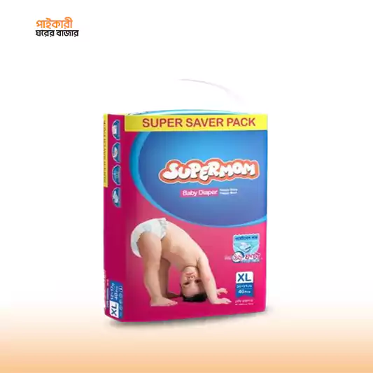 Supermom Baby Diaper Belt XL (12-17kg) (40pcs) সুপারমম বেবি ডায়াপার বেল্ট এক্সএল (১২-১৭ কেজি) (৪০ পিস) | Supermom Baby Diaper Belt XL - Image 1