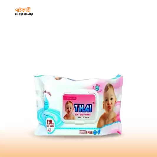 Thai Wet Wipes for Baby Packet (130 pcs) থাই ওয়েট ওয়াইপস ফর বেবি প্যাকেট (১৩০ পিস) | Thai Wet Wipes for Baby Packet - Image 1