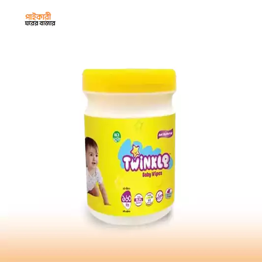 Twinkle Baby Wipes Jar (160pcs) টুইঙ্কল বেবি ওয়াইপস জার | Twinkle Baby Wipes Jar - Image 1