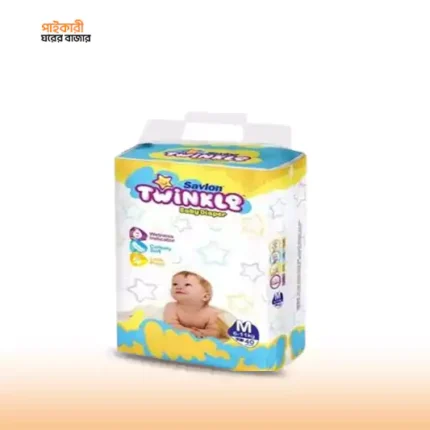 টুইঙ্কল বেল্ট বেবি ডায়াপার এম (৪০ পিস) (৬-১১ কেজি) | Twinkle Belt Baby Diaper M