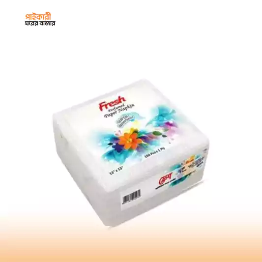 dgsghsh ফ্রেশ পেপার ন্যাপকিন ১৩" পারফিউমড (১০০X১ প্লাই) | Fresh Paper Napkins 13" Perfumed (100X1 Ply) - Image 1