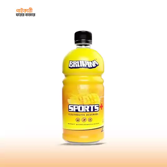 Bruvana Sports+ Electrolyte Beverage (Mango Flavor) (500ml) ব্রুভানা স্পোর্টস+ ইলেক্ট্রোলাইট বেভারেজ ( মাঙ্গও ফ্লেভার ) | Bruvana Sports+ Electrolyte Beverage (Mango Flavor) - Image 1
