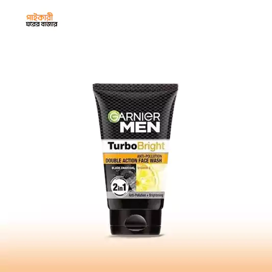 Garnier Men Turbo bright Double Action Face Wash (100gm) গার্নিয়ার মেন টার্বো ব্রাইট ডাবল অ্যাকশন ফেস ওয়াশ | Garnier Men Turbo bright Double Action Face Wash - Image 1