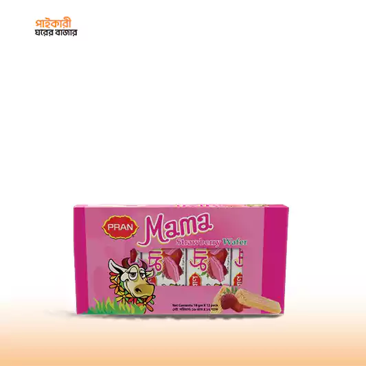 PRAN Mama Strawberry Wafer (12psc) প্রাণ মামা স্ট্রবেরি ওয়েফার (12পিস) | PRAN Mama Strawberry Wafer (12psc) - Image 1