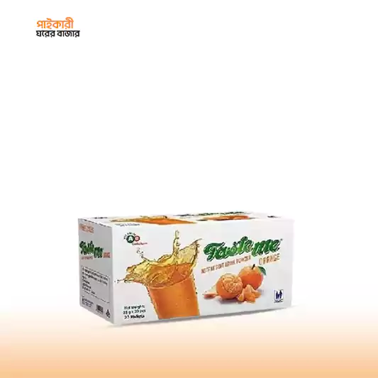 SMC Taste Me Orange Instant Drink Powder (25gm) Full Box ( 25 Packet ) এসএমসি টেস্ট মি অরেঞ্জ ইনস্ট্যান্ট ড্রিংক পাউডার (২৫ গ্রাম) ফুল বক্স (২৫ প্যাকেট) | SMC Taste Me Orange Instant Drink Powder - Image 1