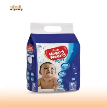 ফ্রেশ হ্যাপি ন্যাপি প্যান্ট ডায়াপার এম (৭-১২ কেজি) (৫ পিস) | Fresh Happy Nappy Pant Diaper M