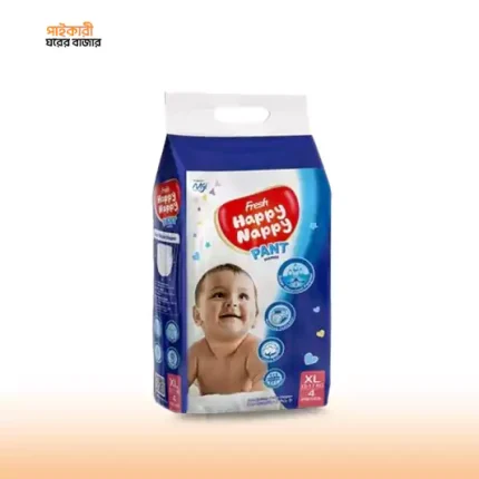 ফ্রেশ হ্যাপি ন্যাপি প্যান্ট ডায়াপার এক্সএল (১২-১৭ কেজি) (৪ পিস) | Fresh Happy Nappy Pant Diaper XL