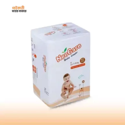নিওকেয়ার বেল্ট সিস্টেম বেবি ডায়াপার এল (৭-১৮ কেজি) (১০ পিস) | Neocare Belt System Baby Diaper L