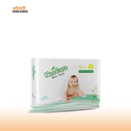 নিওকেয়ার বেল্ট সিস্টেম বেবি ডায়াপার এম (৪-৯ কেজি) (৩০ পিস) | Neocare Belt System Baby Diaper M