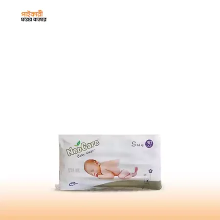 নিওকেয়ার বেল্ট সিস্টেম বেবি ডায়াপার এস (৩-৬ কেজি) (৩০ পিস) | Neocare Belt System Baby Diaper S