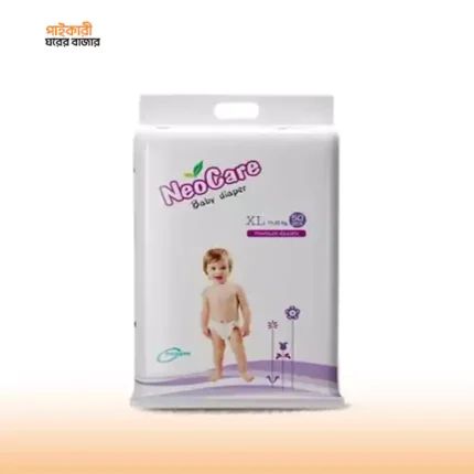 নিওকেয়ার বেল্ট সিস্টেম বেবি প্রিমিয়াম ডায়াপার এক্সএল (১১-২৫ কেজি) (৫০ পিস) | Neocare belt system baby premium diaper