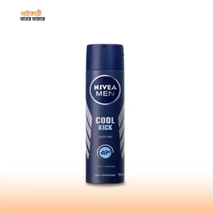 নিভিয়া মেন ডিওড্র্যান্ট কুল কিক স্প্রে (150 মিলি) | Nivea Men Deodrant Cool Kick Spray (150ml)